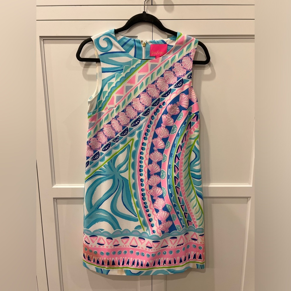 Lilly Pulitzer dress - size 2 - worn once - lined - pink/turquoise/blue/purple